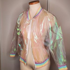 Holographic Zip up Jacket